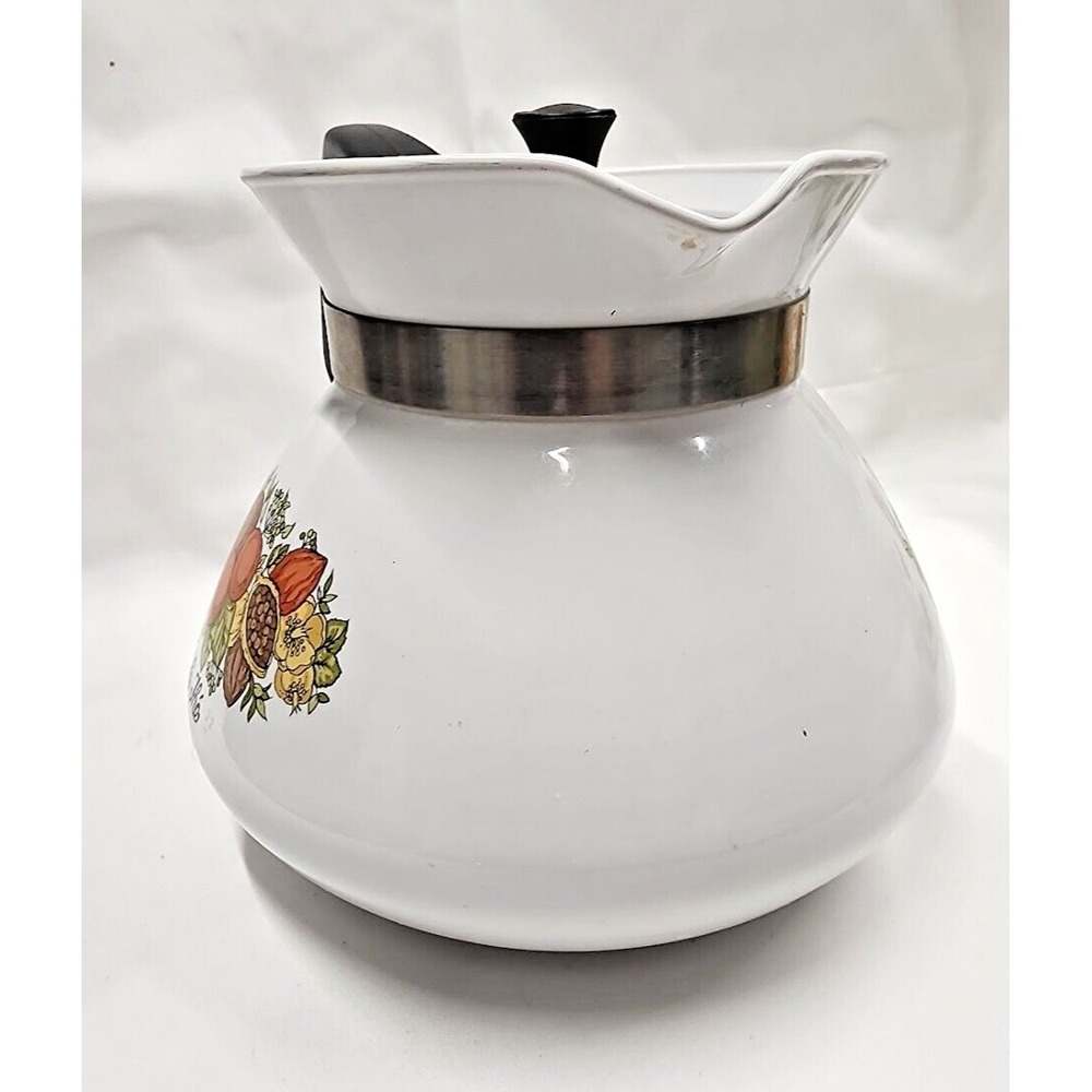 Vintage Corning Ware Spice of Life 6 cup Tea kettle 1970's with Lid Retro Kitsch - Picture 5 of 15